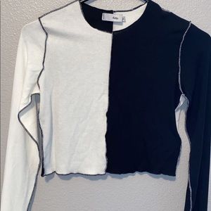 Colorblock, long sleeve crop top